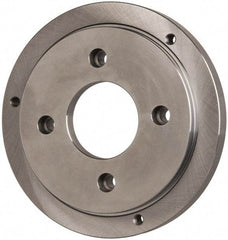 Buck Chuck Company - Adapter Back Plate for 10" Diam Self Centering Lathe Chucks - A1/A2-6 Mount, 3-1/4" Through Hole Diam, 7.858mm ID, 10" OD, 0.911" Flange Height, Steel - Exact Tool & Supply