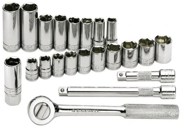 SK - 22 Piece 3/8" Drive Deep Well Socket Set - Exact Tool & Supply