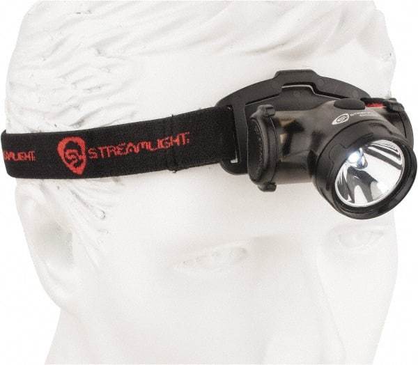 Streamlight - White LED Bulb, 50 Lumens, Hands-free Flashlight - Black Plastic Body, 2 AAA Alkaline Batteries Included - Exact Tool & Supply