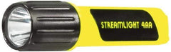 Streamlight - White LED Bulb, 100 Lumens, Industrial/Tactical Flashlight - Yellow Plastic Body, 4 AA Alkaline Batteries Included - Exact Tool & Supply
