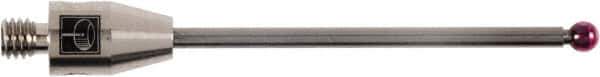 Renishaw - 0.12 Inch Ball Diameter, Carbide Stem, M4 Thread, Ruby Point Ball Tip CMM Stylus - 1.52 Inch Working Length, 0.08 Inch Stem Diameter, 1.97 Inch Overall Length - Exact Tool & Supply