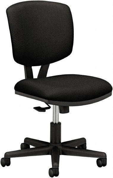 Hon - 18-3/4" High Pneumatic Height Adjustable Chair - 18" Wide x 18" Deep, 100% Polyester Seat, Black - Exact Tool & Supply