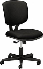 Hon - 18-3/4" High Pneumatic Height Adjustable Chair - 18" Wide x 18" Deep, 100% Polyester Seat, Black - Exact Tool & Supply