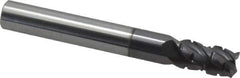 ProMax - 5/16" Diam, 1/2" LOC, 4 Flute Solid Carbide Roughing & Finishing Corner Radius End Mill - AlTiN Finish, 2-1/2" OAL, 5/16" Shank Diam, Straight Shank, 40° Helix, Centercutting, Stub Length - Exact Tool & Supply