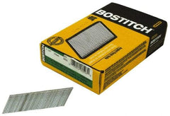 Stanley Bostitch - 15 Gauge 0.072" Shank Diam 1-1/4" Long Finishing Nails for Power Nailers - Steel, Galvanized Finish, Angled Stick Collation, Chisel Point - Exact Tool & Supply