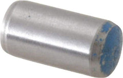 Metric Blue - 10mm Diam x 20mm Pin Length Alloy Steel Pull Out Dowel Pin - 1 Beveled & 1 Threaded End - Exact Tool & Supply