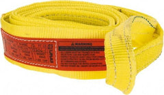 Lift-All - 12' Long x 3" Wide, 4,800 Lb Vertical Capacity, 1 Ply, Polyester Web Sling - 3,800 Lb Choker Capacity, Yellow - Exact Tool & Supply