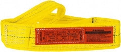 Lift-All - 3' Long x 3" Wide, 4,800 Lb Vertical Capacity, 1 Ply, Polyester Web Sling - 3,800 Lb Choker Capacity, Yellow - Exact Tool & Supply
