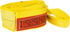 Lift-All - 6' Long x 3" Wide, 4,800 Lb Vertical Capacity, 1 Ply, Polyester Web Sling - 3,800 Lb Choker Capacity, Yellow - Exact Tool & Supply