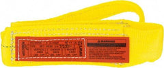 Lift-All - 4' Long x 3" Wide, 4,800 Lb Vertical Capacity, 1 Ply, Polyester Web Sling - 3,800 Lb Choker Capacity, Yellow - Exact Tool & Supply