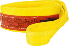 Lift-All - 8' Long x 3" Wide, 4,800 Lb Vertical Capacity, 1 Ply, Polyester Web Sling - 3,800 Lb Choker Capacity, Yellow - Exact Tool & Supply