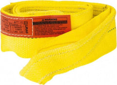 Lift-All - 6' Long x 4" Wide, 6,400 Lb Vertical Capacity, 1 Ply, Polyester Web Sling - 5,000 Lb Choker Capacity, Yellow - Exact Tool & Supply