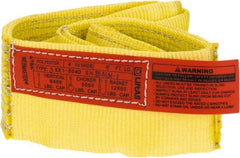 Lift-All - 4' Long x 4" Wide, 6,400 Lb Vertical Capacity, 1 Ply, Polyester Web Sling - 5,000 Lb Choker Capacity, Yellow - Exact Tool & Supply
