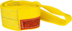 Lift-All - 6' Long x 4" Wide, 6,400 Lb Vertical Capacity, 1 Ply, Polyester Web Sling - 5,000 Lb Choker Capacity, Yellow - Exact Tool & Supply