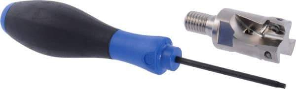 Seco - 1" Cut Diam, 0.433" Max Depth of Cut, 1.57" OAL, Indexable Square Shoulder End Mill - XO.X 1204 Inserts, M12 Modular Connection, 90° Lead Angle, Through Coolant, Series Super Turbo - Exact Tool & Supply