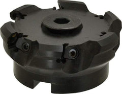 Seco - 3.94" Cut Diam, 1-1/2" Arbor Hole, 0.197" Max Depth of Cut, 43° Indexable Chamfer & Angle Face Mill - 6 Inserts, OF.. 070405 Insert, Right Hand Cut, 6 Flutes, Series R220.43 - Exact Tool & Supply