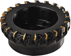 Seco - 160mm Cut Diam, 40mm Arbor Hole, 1mm Max Depth of Cut, 89° Indexable Chamfer & Angle Face Mill - 20 Inserts, SEEX 1203 Insert, Right Hand Cut, 20 Flutes, Series R220.30 - Exact Tool & Supply