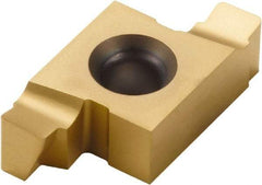 Seco - 203020EAR AX Grade CP500, 4.2mm Cutting Width Carbide Grooving Insert - 2.2mm Max Depth of Cut, Right Hand, 1mm Corner Radius, TiAlN/TiN Finish - Exact Tool & Supply