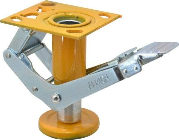 Albion - 7-1/4" Mounting Height, Position Floor Lock for 6" Diam Caster Wheels - 1-1/2" Retracted Clearance - Exact Tool & Supply