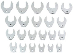 Proto - 22 Piece 1/2" Drive Open End Crowfoot Wrench Set - 15/16 to 2-1/2", with Clip Rail - Exact Tool & Supply