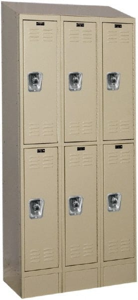 Hallowell - 6 Door, 2 Tier, Ready-Built Wardrobe & Box Lockers - Exact Tool & Supply