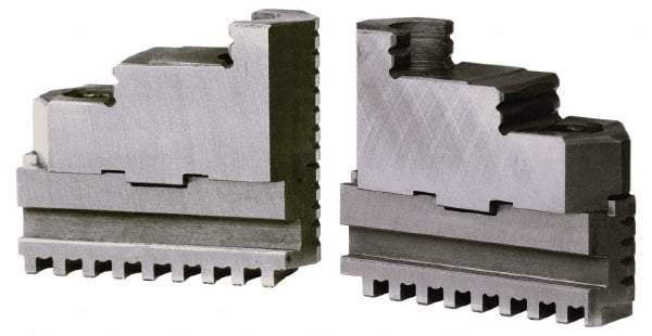 Gibraltar - 6" Max Chuck Diam Compatibility, Steel Tongue & Groove Hard Lathe Top Jaws - 6" Min Chuck Diam Compatibility - Exact Tool & Supply