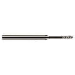‎1/32″ Dia. × 1/8″ Shank × 3/32″ DOC × 1-1/2″ OAL, Carbide Uncoated, Standard , 4 Flute, Ballnose End Mill - Exact Tool & Supply