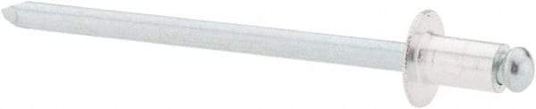 RivetKing - Size 41 Dome Head Aluminum Open End Blind Rivet - Steel Mandrel, 0.02" to 0.062" Grip, 1/4" Head Diam, 0.129" to 0.133" Hole Diam, 0.212" Length Under Head, 1/8" Body Diam - Exact Tool & Supply
