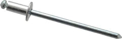 RivetKing - Size 42 Dome Head Aluminum Open End Blind Rivet - Steel Mandrel, 0.063" to 1/8" Grip, 1/4" Head Diam, 0.129" to 0.133" Hole Diam, 0.275" Length Under Head, 1/8" Body Diam - Exact Tool & Supply