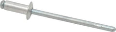 RivetKing - Size 43 Dome Head Aluminum Open End Blind Rivet - Steel Mandrel, 0.126" to 0.187" Grip, 1/4" Head Diam, 0.129" to 0.133" Hole Diam, 0.337" Length Under Head, 1/8" Body Diam - Exact Tool & Supply