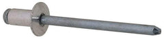 RivetKing - Size 52 Dome Head Aluminum Open End Blind Rivet - Steel Mandrel, 0.02" to 1/8" Grip, 0.312" Head Diam, 0.16" to 0.164" Hole Diam, 0.3" Length Under Head, 5/32" Body Diam - Exact Tool & Supply