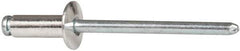 RivetKing - Size 54 Dome Head Aluminum Open End Blind Rivet - Steel Mandrel, 0.188" to 1/4" Grip, 0.312" Head Diam, 0.16" to 0.164" Hole Diam, 0.425" Length Under Head, 5/32" Body Diam - Exact Tool & Supply