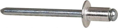 RivetKing - Size 62 Dome Head Aluminum Open End Blind Rivet - Steel Mandrel, 0.02" to 1/8" Grip, 3/8" Head Diam, 0.192" to 0.196" Hole Diam, 0.325" Length Under Head, 3/16" Body Diam - Exact Tool & Supply