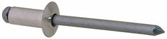 RivetKing - Size 64 Dome Head Aluminum Open End Blind Rivet - Steel Mandrel, 0.188" to 1/4" Grip, 3/8" Head Diam, 0.192" to 0.196" Hole Diam, 0.45" Length Under Head, 3/16" Body Diam - Exact Tool & Supply