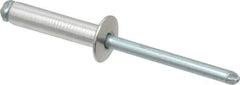 RivetKing - Size 610 Dome Head Aluminum Open End Blind Rivet - Steel Mandrel, 0.501" to 5/8" Grip, 3/8" Head Diam, 0.192" to 0.196" Hole Diam, 0.825" Length Under Head, 3/16" Body Diam - Exact Tool & Supply