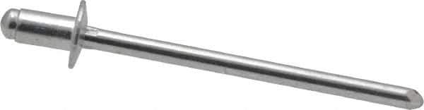 RivetKing - Size 41 Dome Head Aluminum Open End Blind Rivet - Aluminum Mandrel, 0.02" to 0.062" Grip, 1/4" Head Diam, 0.129" to 0.133" Hole Diam, 0.212" Length Under Head, 1/8" Body Diam - Exact Tool & Supply