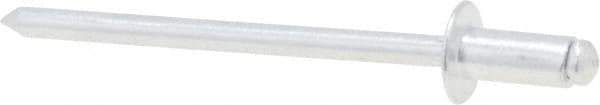 RivetKing - Size 42 Dome Head Aluminum Open End Blind Rivet - Aluminum Mandrel, 0.063" to 1/8" Grip, 1/4" Head Diam, 0.129" to 0.133" Hole Diam, 0.275" Length Under Head, 1/8" Body Diam - Exact Tool & Supply