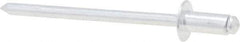 RivetKing - Size 42 Dome Head Aluminum Open End Blind Rivet - Aluminum Mandrel, 0.063" to 1/8" Grip, 1/4" Head Diam, 0.129" to 0.133" Hole Diam, 0.275" Length Under Head, 1/8" Body Diam - Exact Tool & Supply