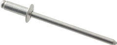 RivetKing - Size 43 Dome Head Aluminum Open End Blind Rivet - Aluminum Mandrel, 0.126" to 0.187" Grip, 1/4" Head Diam, 0.129" to 0.133" Hole Diam, 0.337" Length Under Head, 1/8" Body Diam - Exact Tool & Supply