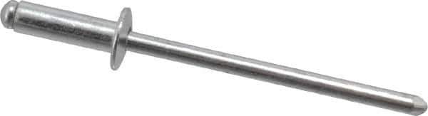 RivetKing - Size 44 Dome Head Aluminum Open End Blind Rivet - Aluminum Mandrel, 0.188" to 1/4" Grip, 1/4" Head Diam, 0.129" to 0.133" Hole Diam, 0.4" Length Under Head, 1/8" Body Diam - Exact Tool & Supply