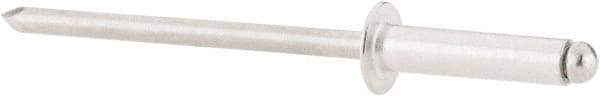 RivetKing - Size 46 Dome Head Aluminum Open End Blind Rivet - Aluminum Mandrel, 0.313" to 3/8" Grip, 1/4" Head Diam, 0.129" to 0.133" Hole Diam, 0.525" Length Under Head, 1/8" Body Diam - Exact Tool & Supply