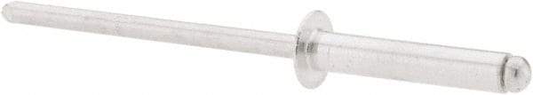 RivetKing - Size 48 Dome Head Aluminum Open End Blind Rivet - Aluminum Mandrel, 0.376" to 1/2" Grip, 1/4" Head Diam, 0.129" to 0.133" Hole Diam, 0.65" Length Under Head, 1/8" Body Diam - Exact Tool & Supply