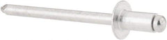 RivetKing - Size 52 Dome Head Aluminum Open End Blind Rivet - Aluminum Mandrel, 0.02" to 1/8" Grip, 0.312" Head Diam, 0.16" to 0.164" Hole Diam, 0.3" Length Under Head, 5/32" Body Diam - Exact Tool & Supply