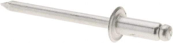 RivetKing - Size 54 Dome Head Aluminum Open End Blind Rivet - Aluminum Mandrel, 0.188" to 1/4" Grip, 0.312" Head Diam, 0.16" to 0.164" Hole Diam, 0.425" Length Under Head, 5/32" Body Diam - Exact Tool & Supply