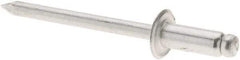 RivetKing - Size 54 Dome Head Aluminum Open End Blind Rivet - Aluminum Mandrel, 0.188" to 1/4" Grip, 0.312" Head Diam, 0.16" to 0.164" Hole Diam, 0.425" Length Under Head, 5/32" Body Diam - Exact Tool & Supply