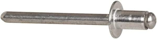 RivetKing - Size 62 Dome Head Aluminum Open End Blind Rivet - Aluminum Mandrel, 0.02" to 1/8" Grip, 3/8" Head Diam, 0.192" to 0.198" Hole Diam, 0.325" Length Under Head, 3/16" Body Diam - Exact Tool & Supply