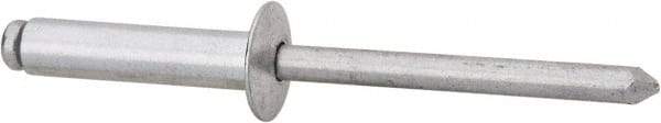 RivetKing - Size 610 Dome Head Aluminum Open End Blind Rivet - Aluminum Mandrel, 0.501" to 5/8" Grip, 3/8" Head Diam, 0.192" to 0.198" Hole Diam, 0.825" Length Under Head, 3/16" Body Diam - Exact Tool & Supply