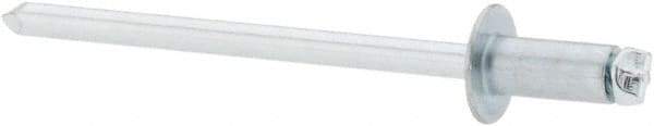 RivetKing - Size 42 Dome Head Steel Open End Blind Rivet - Steel Mandrel, 0.063" to 1/8" Grip, 1/4" Head Diam, 0.129" to 0.133" Hole Diam, 0.275" Length Under Head, 1/8" Body Diam - Exact Tool & Supply