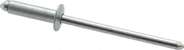 RivetKing - Size 45 Dome Head Steel Open End Blind Rivet - Steel Mandrel, 0.251" to 0.312" Grip, 1/4" Head Diam, 0.129" to 0.133" Hole Diam, 0.462" Length Under Head, 1/8" Body Diam - Exact Tool & Supply