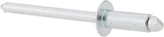 RivetKing - Size 54 Dome Head Steel Open End Blind Rivet - Steel Mandrel, 0.188" to 1/4" Grip, 0.312" Head Diam, 0.16" to 0.164" Hole Diam, 0.425" Length Under Head, 5/32" Body Diam - Exact Tool & Supply